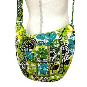 Vera Bradley Limes Up Crossbody Bag Purse Green Spring Summer Boho Hippie Bright